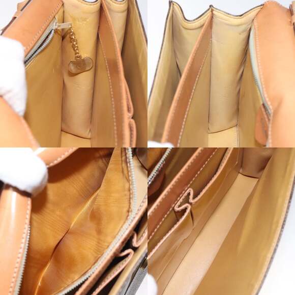 CELINE Macadam Canvas Shoulder Bag Pvc Leather Brown Gold - Picture 12 of 13